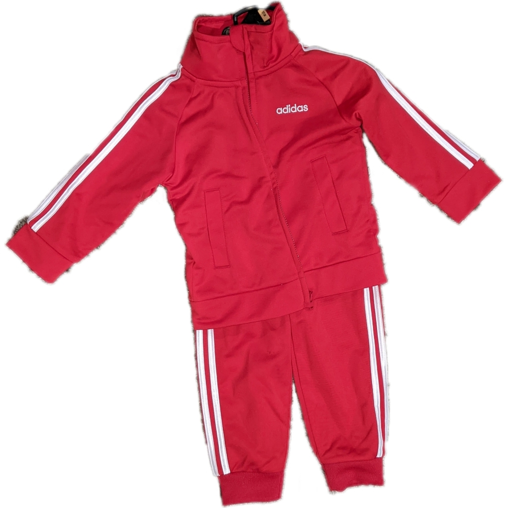 Baby Adidas Red Matching Tracksuit